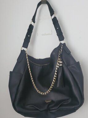 Guess Hobo Style Shoulder Bag Black Leather Look